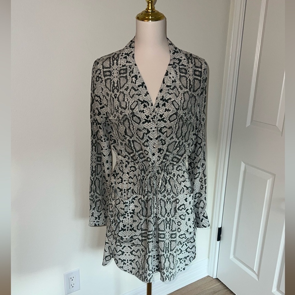Equipment Emmanuelle Snake Print Mini Dress Size XS